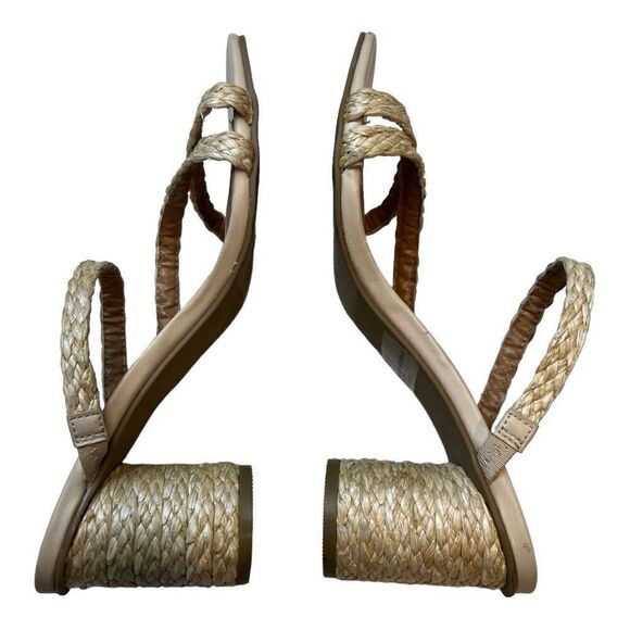 Dolce Vita Womens Myla Square Toe Braided Raffia Block Heel Sandals Beige Size 9 - Picture 7 of 11